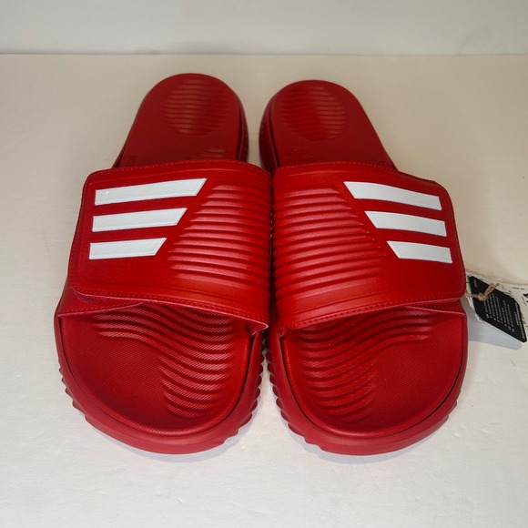 Adidas Alphabounce Slide 2.0 Men 13 Red White Adjustable Strap Sandals Bounce - Picture 5 of 7